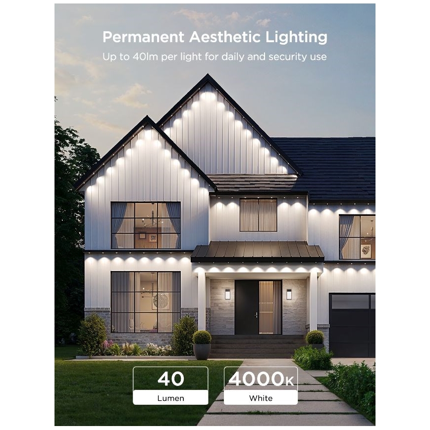Govee - LED RGBIC Lichterkette mit Downlights 30m Wi-Fi Matter IP67