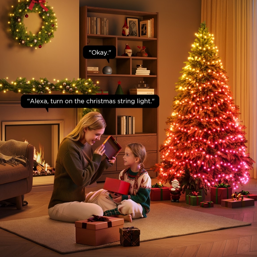 Govee - LED RGBICW Outdoor-Weihnachtslichterkette 2700-6500K 20m Wi-Fi Matter IP66