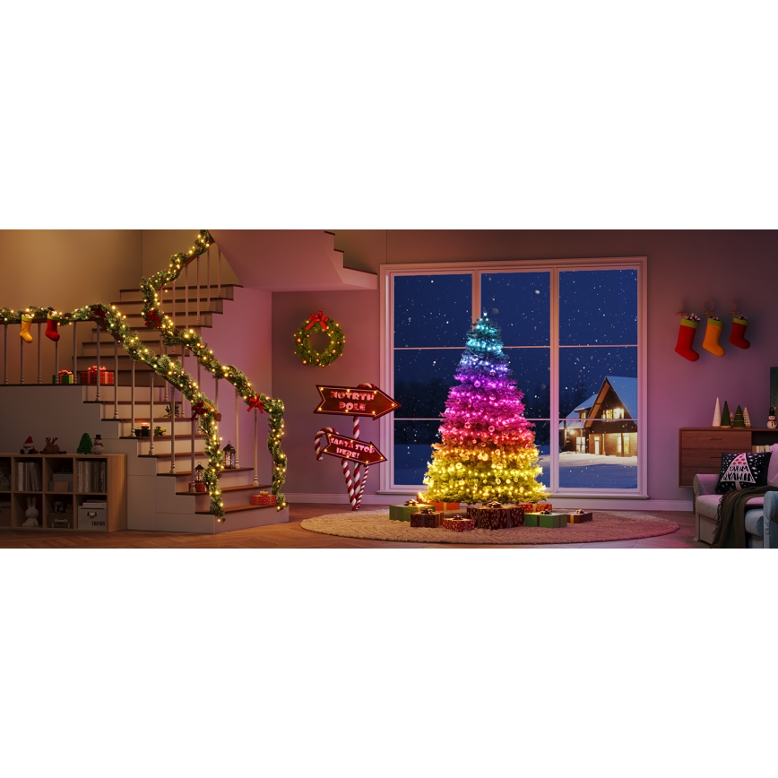 Govee - LED RGBICW Outdoor-Weihnachtslichterkette 2700-6500K 20m Wi-Fi Matter IP66
