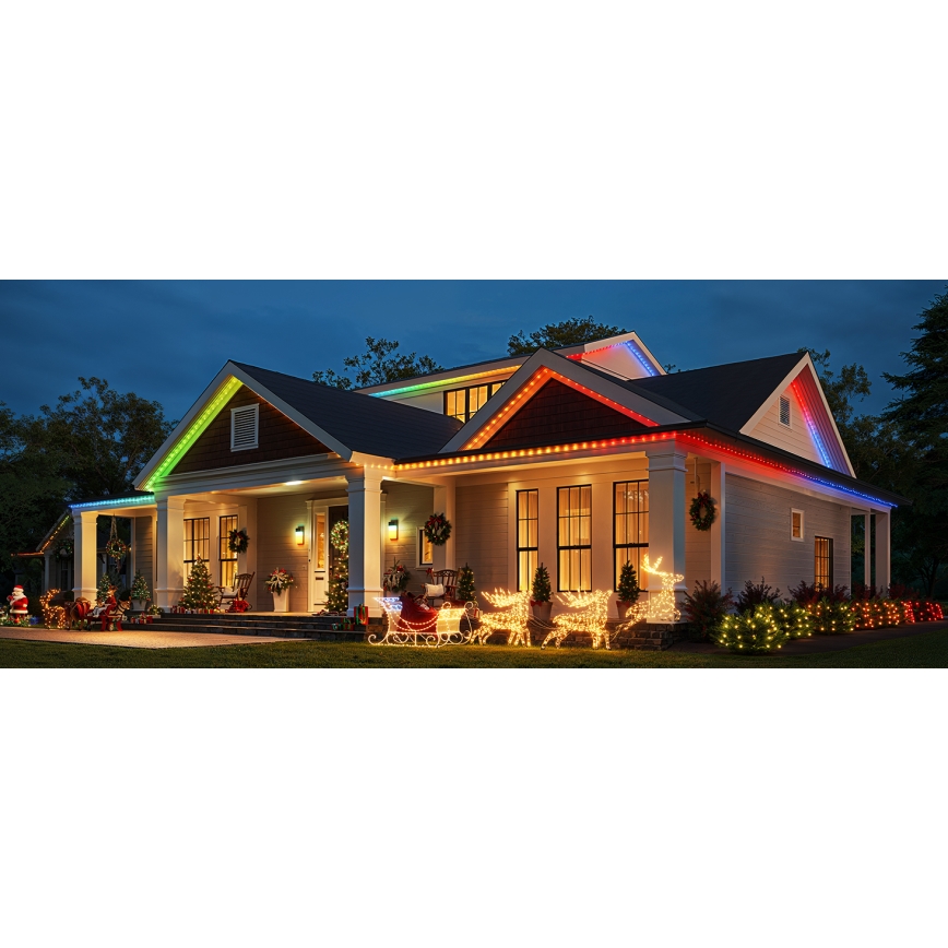 Govee - LED RGBICW Outdoor-Weihnachtslichterkette 2700-6500K 20m Wi-Fi Matter IP66