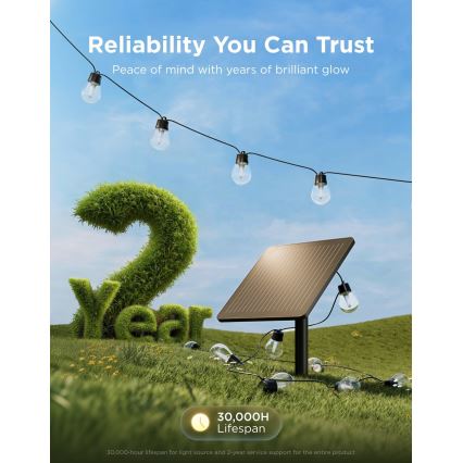 Govee - LED RGBICW Solar-Lichterkette 8xLED/6W/5V Wi-Fi Matter IP67