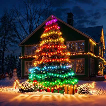 Govee - LED RGBICW Weihnachts-Lichterkette für den Außenbereich 2700-6500K 20m Wi-Fi Matter IP65