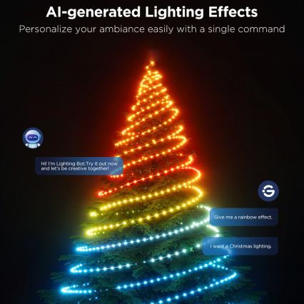 Govee - LED RGBICW Weihnachts-Lichterkette für den Außenbereich 2700-6500K 20m Wi-Fi Matter IP65