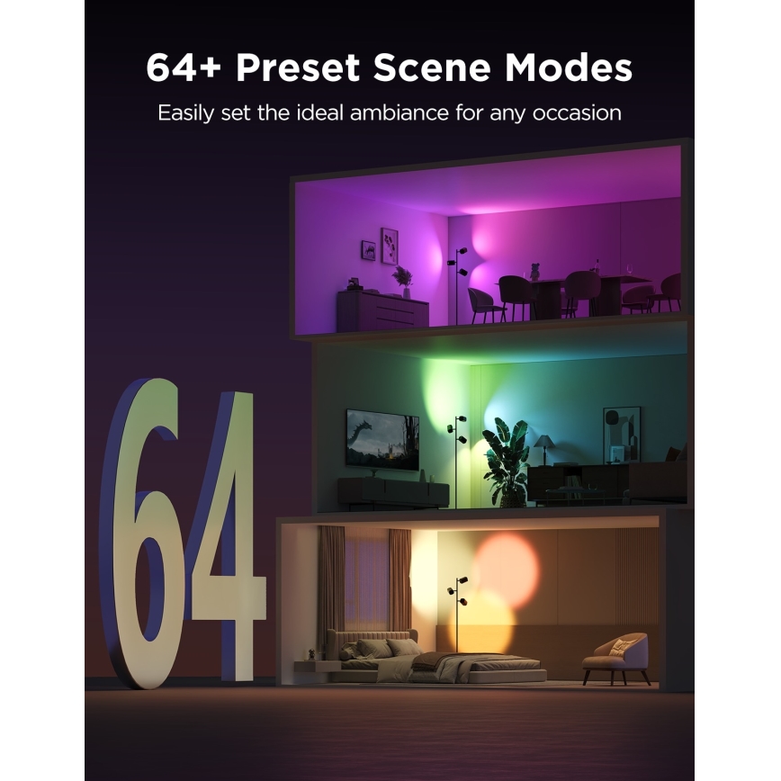 Govee - LED RGBICWW dimmbare Stehlampe TREE MATTER LED/48W/230V Wi-Fi