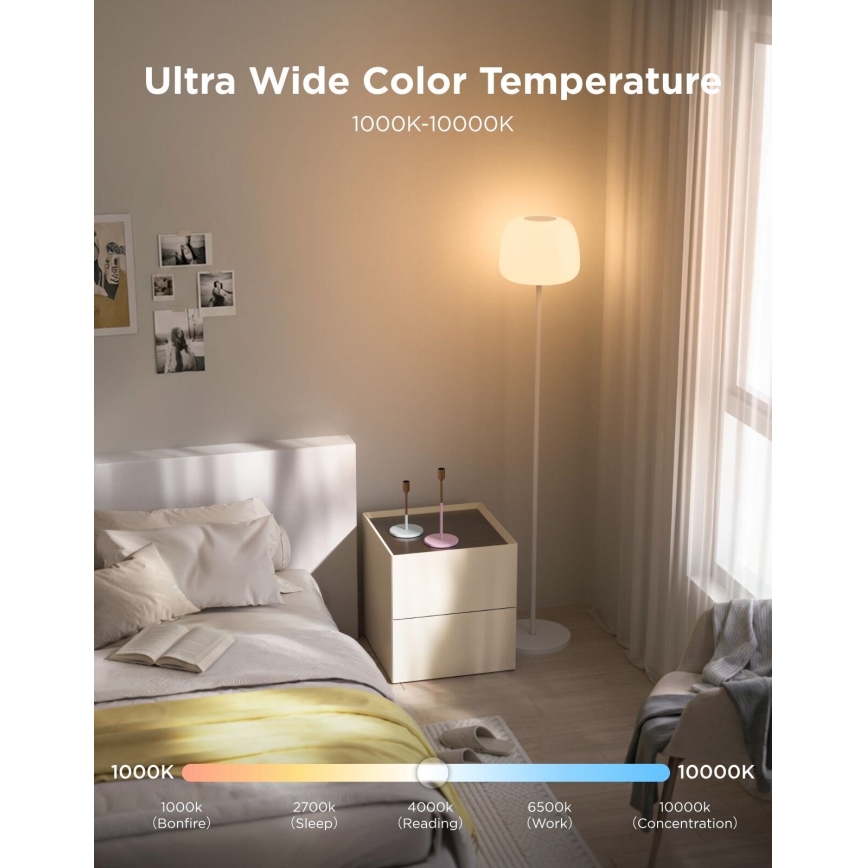 Govee - LED RGBICWW Dimmbare Stehleuchte LANTERN MATTER LED/24W/230V Wi-Fi 160 cm