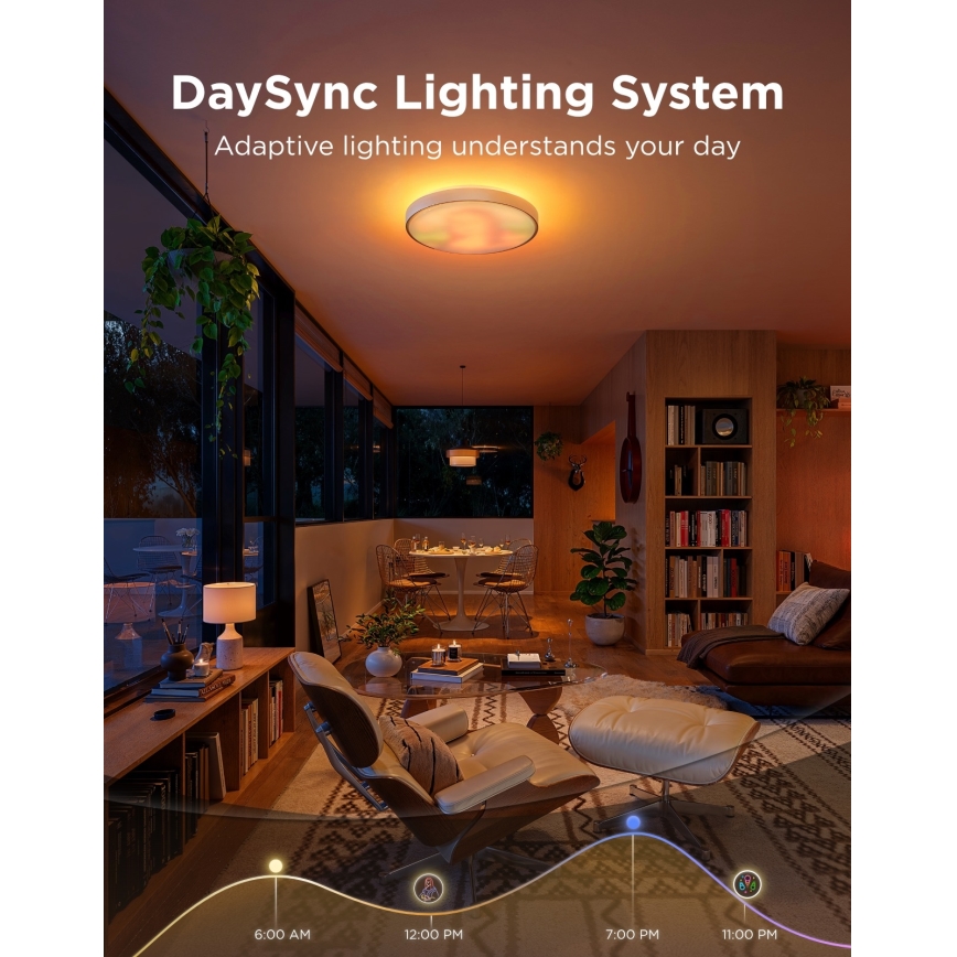 Govee - LED RGBICWW Dimmbare Deckenleuchte LED/55W/230V Ø 53 cm Matter Wi-Fi
