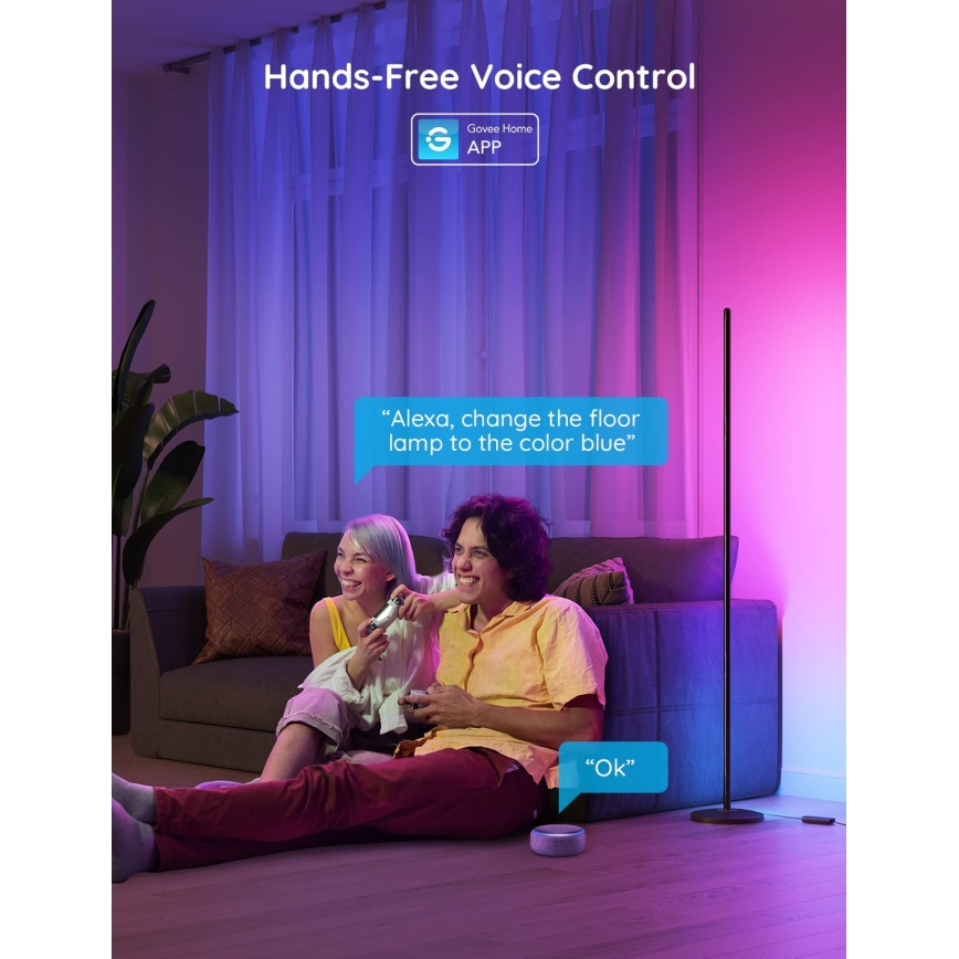 Govee - LED RGBW Dimmbare Stehlampe LITE MATTER LED/24W/230V Wi-Fi 36 cm