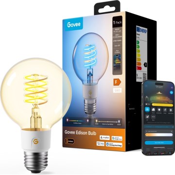 Govee - LED RGBWW dimmbare Glühbirne Smart MATTER G80 E27/5W/230V 2700-6500K Wi-Fi