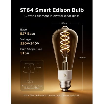 Govee - LED RGBWW dimmbare Glühbirne Smart MATTER ST64 E27/5W/230V 2700-6500K Wi-Fi
