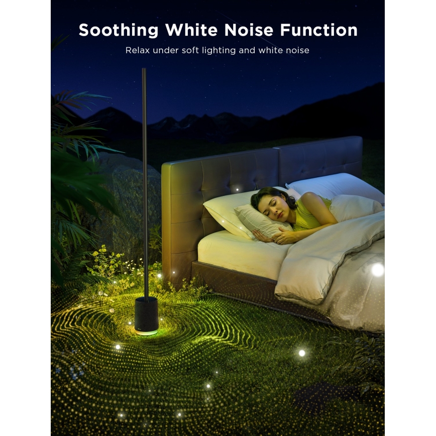 Govee - Dimmbare LED-Stehleuchte mit Lautsprecher Pro RGBICWW 2200-6500K Wi-Fi + Fernbedienung