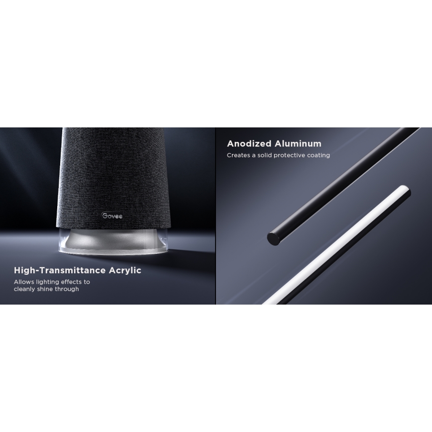 Govee - Dimmbare LED-Stehleuchte mit Lautsprecher Pro RGBICWW 2200-6500K Wi-Fi + Fernbedienung