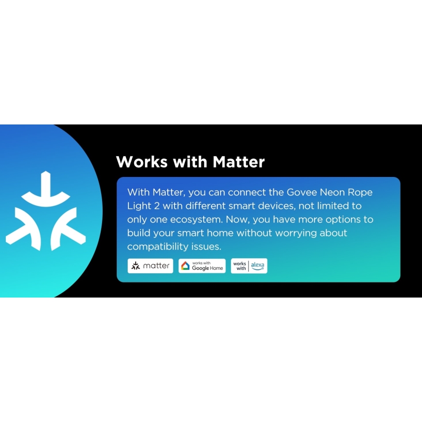 Govee - Neon 2 MATTER flexibler 3 m RGBIC LED-Strip mit Wi-Fi