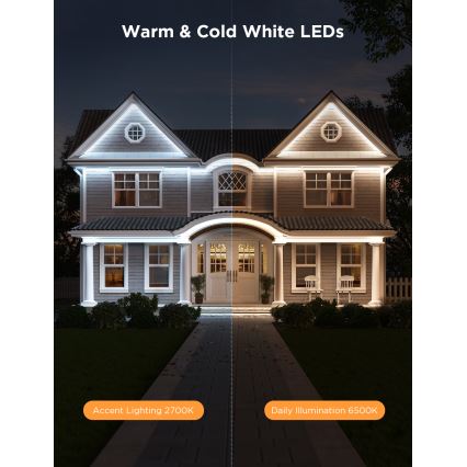 Govee - Outdoor Pro SMART RGBICWW Outdoor-LED-Streifen 10m 2700-6500K Wi-Fi IP65