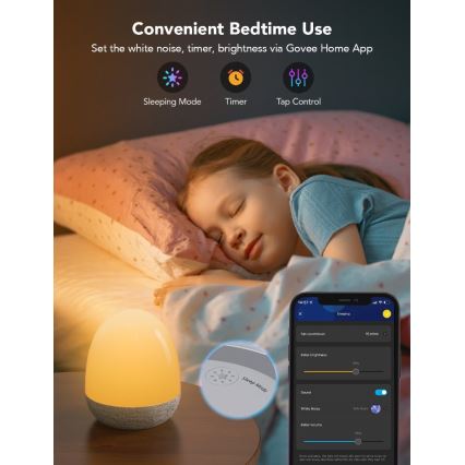 Govee - RGBIC Night Smart LED-Leuchte mit Lautsprecher Wi-Fi