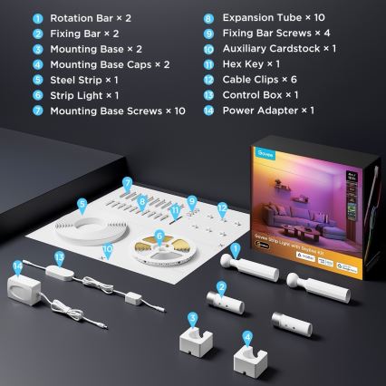 Govee – RGBICWW hängender LED-Streifen, 36 W / 24 V, 4 m, Skyline Matter, WLAN