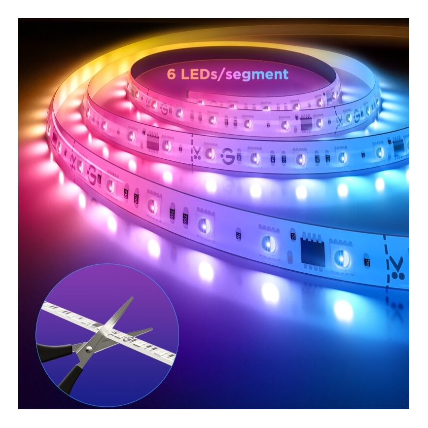 Govee - RGBWWIC Dimmbarer LED-Verlängerungsstreifen Strip Light 2 Pro 1m Wi-Fi Matter