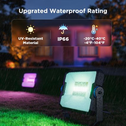 Govee - Set mit 4 dimmbaren LED-Strahlern RGBICWW, 24W/230V, IP66, matt, Wi-Fi