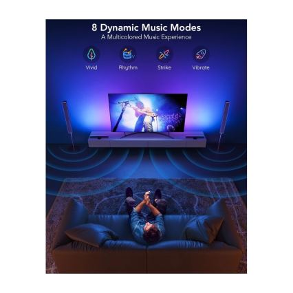 Govee - SMART LED RGBIC Panel 38cm für TV 43-75 - 2er-Pack Wi-Fi