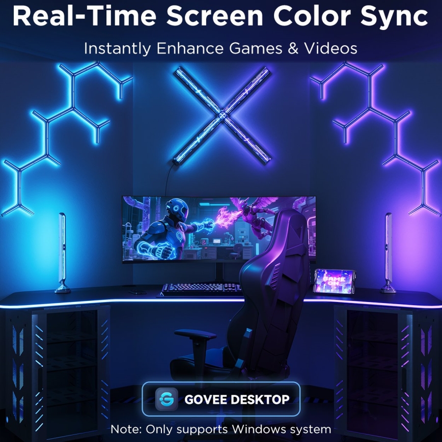 Govee - Smart RGBIC Gaming Pro Lichtpaneele Matter Wi-Fi