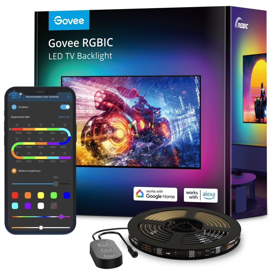 Govee - Smarte LED-Hintergrundbeleuchtung für TV 55-65 RGBIC Wi-Fi