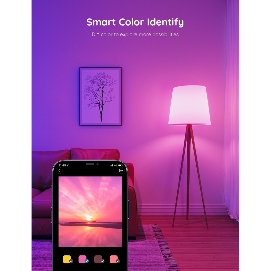 Govee - LED RGBWW dimmbares Leuchtmittel Smart MATTER E27/9W/230V 2700-6500K Wi-Fi