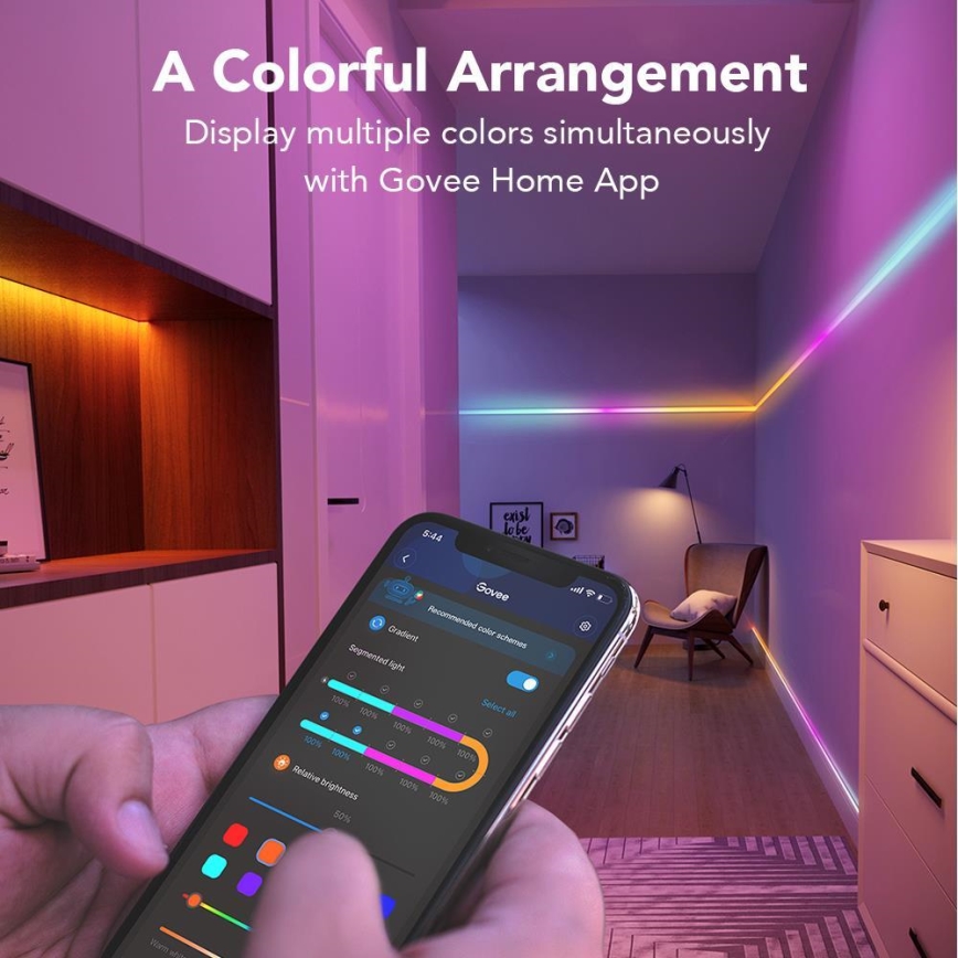 Govee - Wi-Fi RGBIC Smart PRO LED-Streifen 10m - extra robust