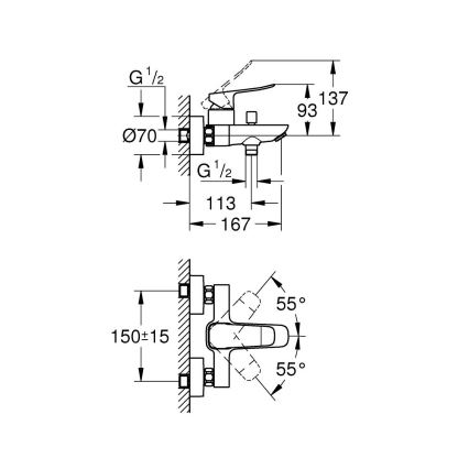 GROHE 1018720000 - Badewannenarmatur DICE, glänzender Chrom