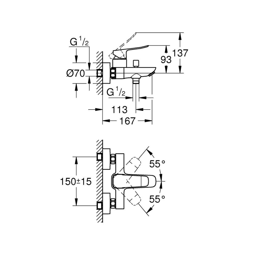 GROHE 1018722430 - Badewannenarmatur DICE schwarz
