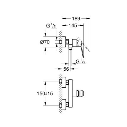 GROHE 1018740000 - Duscharmatur DICE glänzender Chrom