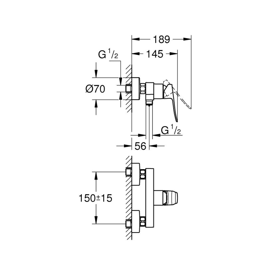 GROHE 1018742430 - Duscharmatur DICE schwarz