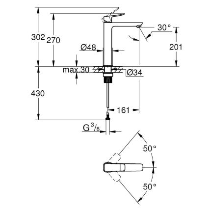 GROHE 1018922430 - Waschtischarmatur DICE XL schwarz