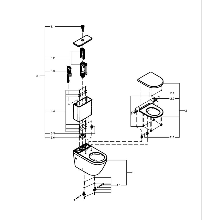 GROHE 102513SH00 - WC-Komplettset EURO CERAMIC 67,3 x 37,6 x 79,2 cm Keramik/weiß