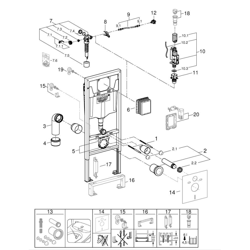 GROHE 103846SH00 - 5-in-1-Set SOLIDO 1,13 m Keramik/Weiß