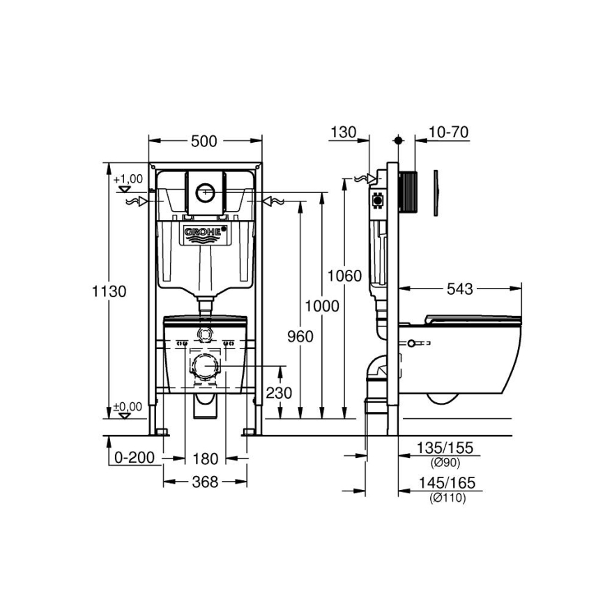 GROHE 103846SH00 - 5-in-1-Set SOLIDO 1,13 m Keramik/Weiß