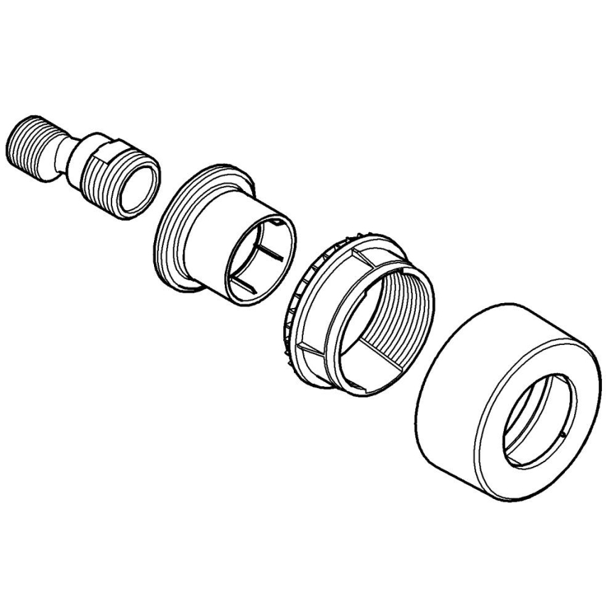 GROHE 12693000 - S-Anschluss 12” × 34” glänzender Chrom