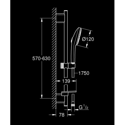 GROHE 134866DC00 - Duschset VITALIO JOY+ 120 mm matt-chrom