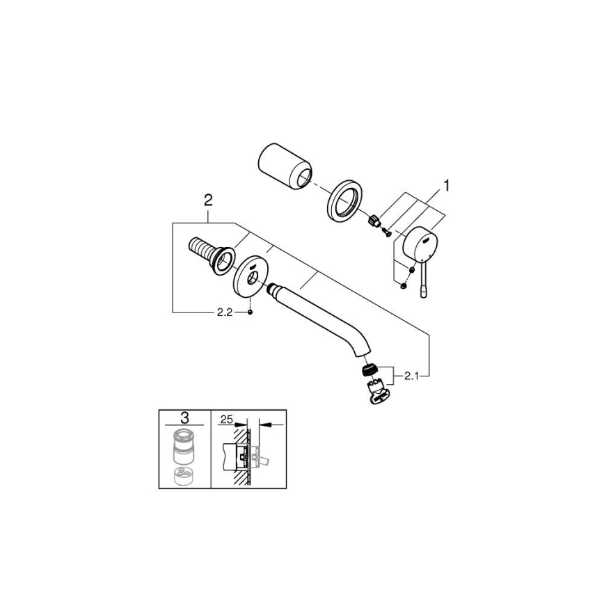 GROHE 19408DL1 - 2-Loch-Waschtischarmatur ESSENCE 183 mm, Bronze
