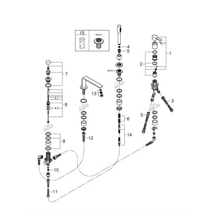 GROHE 19577001 - Wannen-4-Loch-Kombination LINEARE, Hochglanzchrom