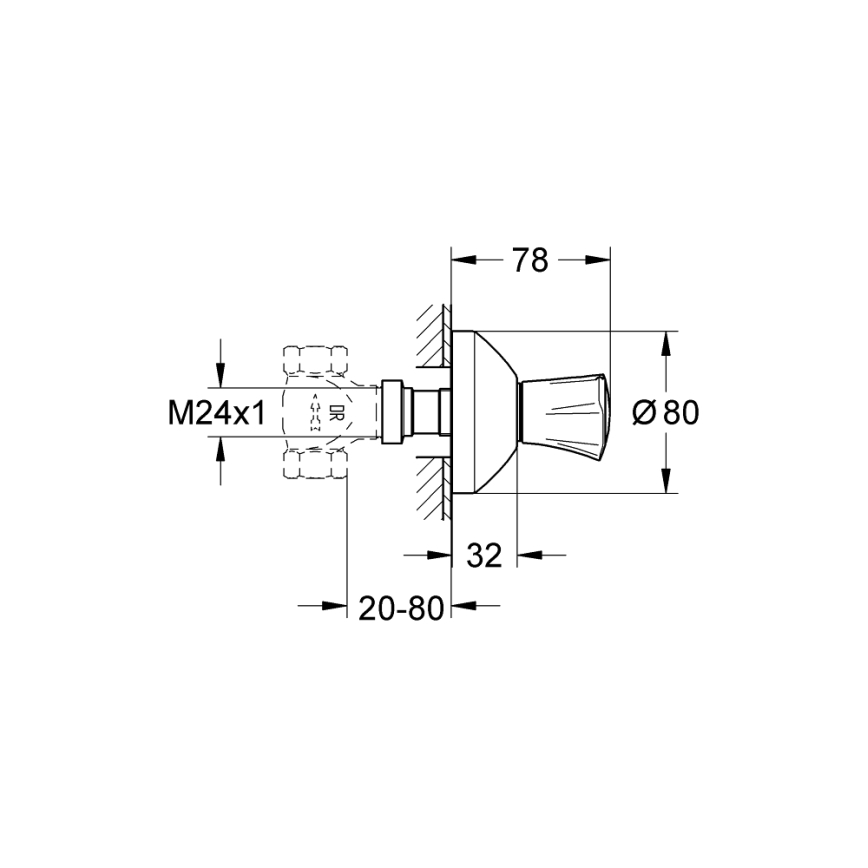 GROHE 19809001 - Oberteil für Unterputzventil COSTA L, glänzender Chrom