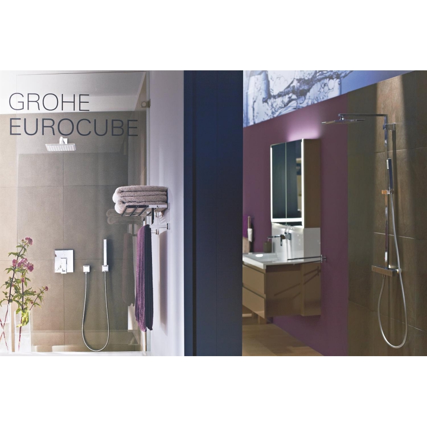 GROHE 19895000 - 2-Loch-Waschtischarmatur EUROCUBE, 171 mm, glänzender Chrom