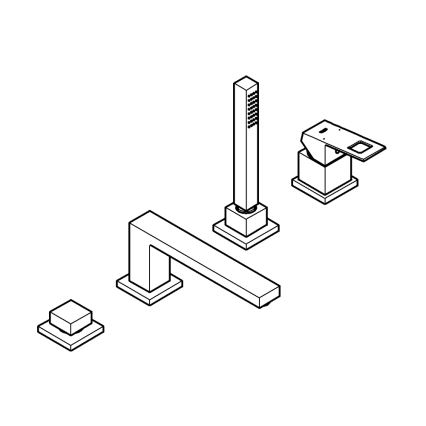 GROHE 19897001 - EUROCUBE Vierloch-Wannenarmatur, glänzender Chrom