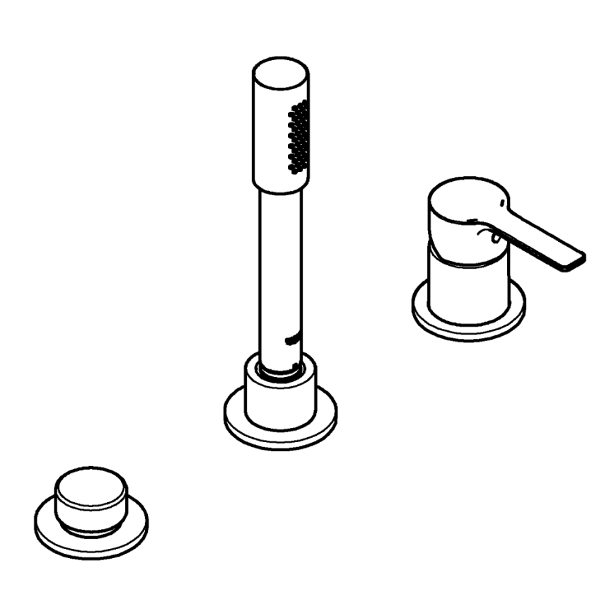 GROHE 19965001 - 3-Loch-Wannenarmatur LINEARE, glänzender Chrom