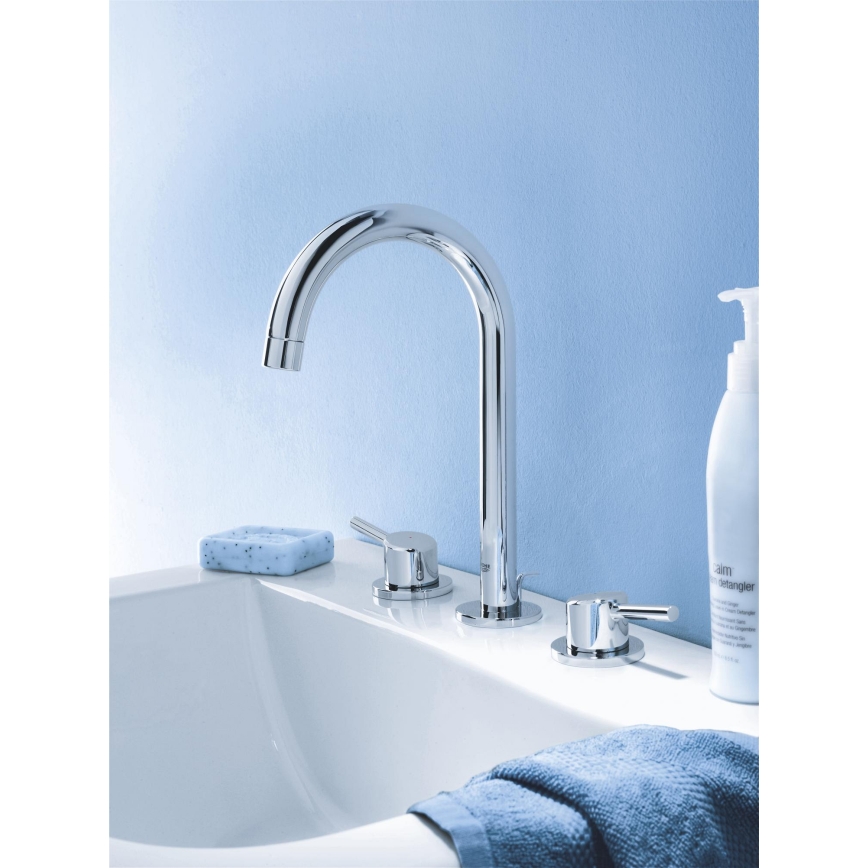 GROHE 20216001 - 3-Loch-Waschtischarmatur CONCETTO DN 15, Größe L, Chrom