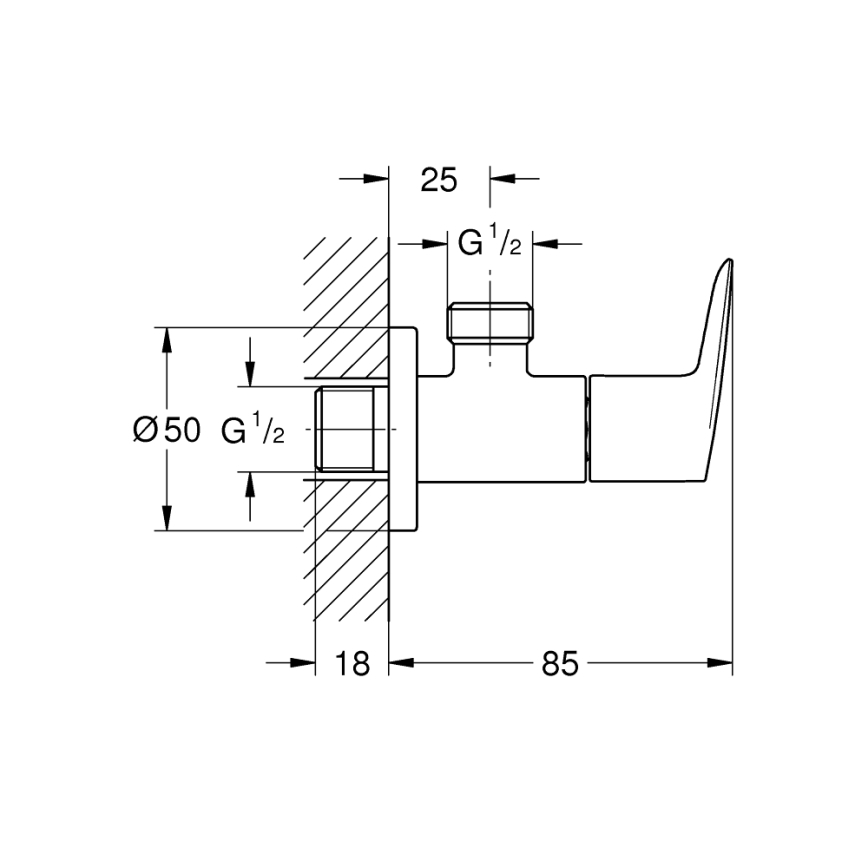 GROHE 22009001 - Eckventil DN 15, Chrom glänzend
