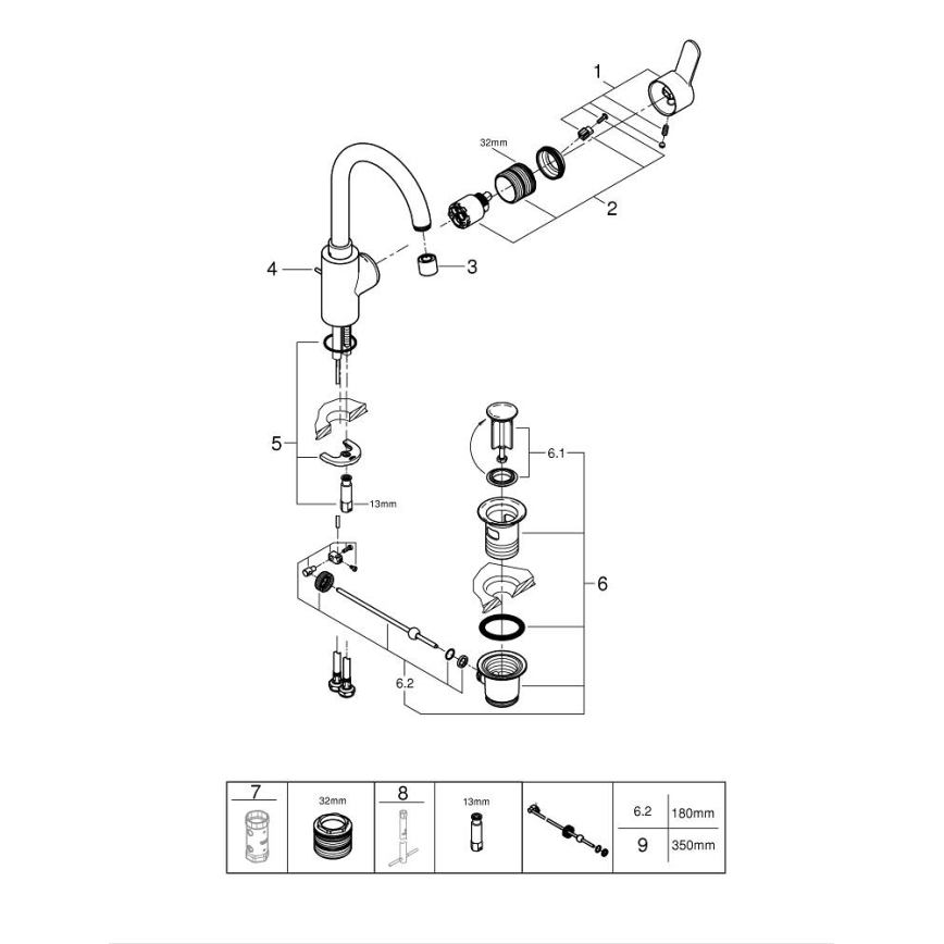 GROHE 23043003 - Waschtischarmatur EUROSTYLE COSMOPOLITAN Größe L Chrom