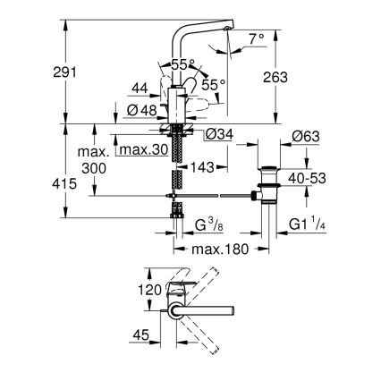 GROHE 23054003 - Waschtischarmatur EURODISC COSMOPOLITAN, Größe L, Chrom