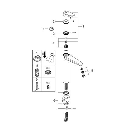 GROHE 23432000 - Waschtischarmatur EURODISC COSMOPOLITAN Größe XL Chrom