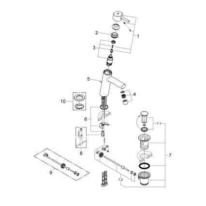 GROHE 23450001 - Waschtischarmatur CONCETTO M, glänzender Chrom