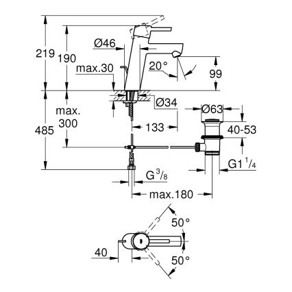 GROHE 23450001 - Waschtischarmatur CONCETTO M, glänzender Chrom