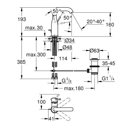 GROHE 23462DC1 - Waschtischarmatur ESSENCE Größe M, Edelstahl